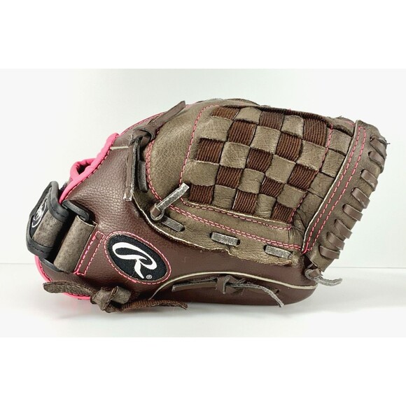 Rawlings 11" Softball Glove Leather Palm FP11T Brown with Pink Trim RHT - Picture 1 of 9